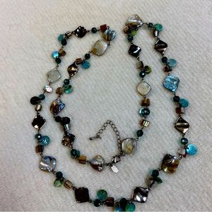 Lia Sophia mother of pearl, polished shell pieces, and bead necklace